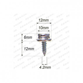 Durable male snap fasteners-screw Ø 4.2mm