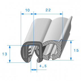 Versterkte deurafdichting - 22 x 13 mm