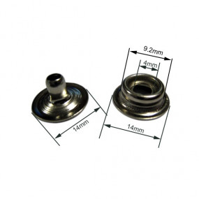 Durable male snap fasteners in nickel-plated brass