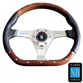Kallista wood and leather steering wheel (Nardi)