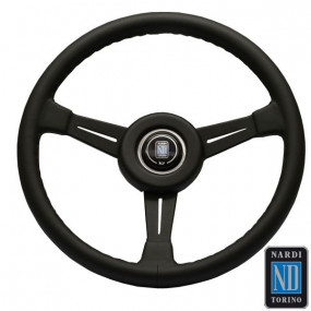 Classic Line leather steering wheel with black aluminum spokes (Nardi)