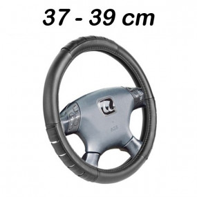 Black leather imitation automotive steering wheel cover
