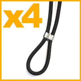 Zinc-plated steel clips for bungee cord x 4