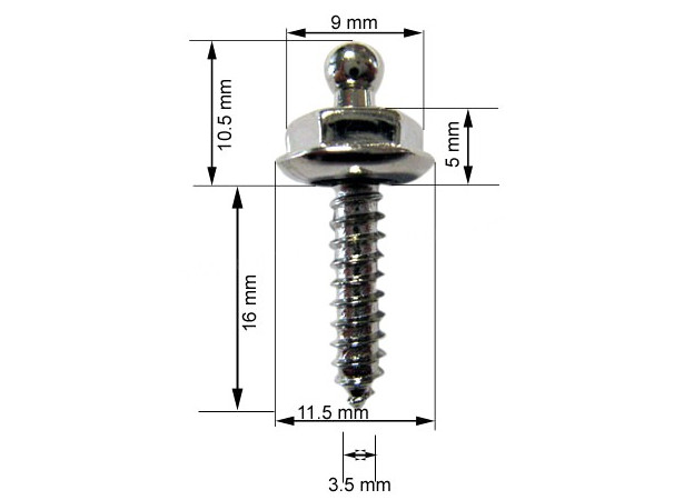 Tornillo metalico boton tenax 4x16mm