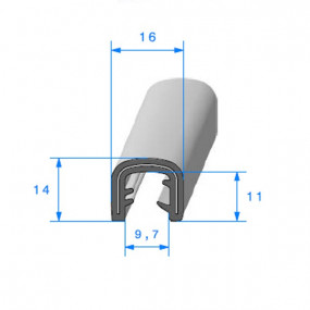 Guarnizione telaio in gomma metallo E.P.D.M - 16 x 14 mm
