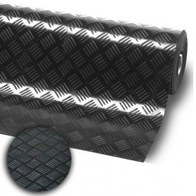Black metal imitation rubber floor mat