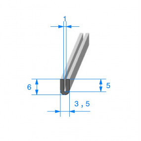 Guarnizione di finitura a forma di U - 3,5 x 6 mm