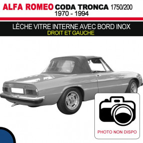 Junta ventana del coche (limpiacristales) interno derecho e izquierdo con borde de acero inoxidable Alfa Romeo Serie II Coda Tro