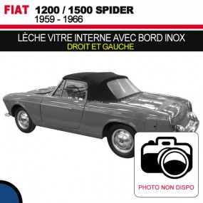 Lèche vitre interne avec bord inox (droit et gauche) pour les cabriolets Fiat 1200/1500