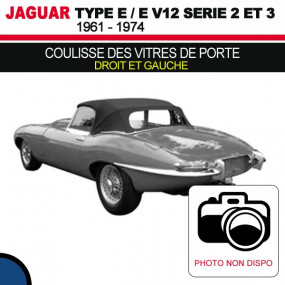 Coulisse des vitres de porte (droit et gauche) pour les cabriolets Jaguar Type E Série 2 et 3