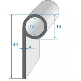 Joint bavette caoutchouc cellulaire décallée - 16 x 40 mm