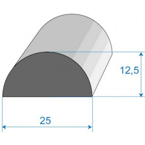 Selo de borracha em meia lua - 25 x 12.5 mm
