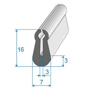Guarnizione ingresso porta - 7 x 16 mm