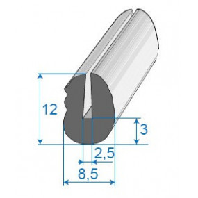 Guarnizione ingresso porta - 8,5 x 12 mm