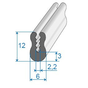 Guarnizione di finitura a forma di U - 6 x 12 mm