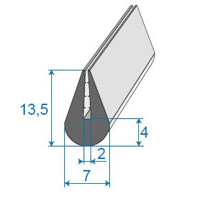 Guarnizione di finitura a forma di U - 7 x 13,5 mm