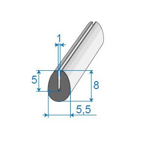 Guarnizione di finitura a forma di U - 5,5 x 8 mm