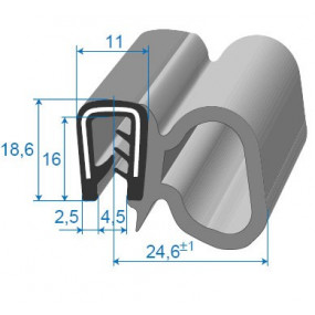Guarnizione porta rinforzata - 24,6 x 18,6 mm
