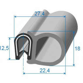 Guarnizione porta rinforzata - 22,4 x 12,5 mm