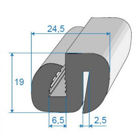 Uszczelka szyby i szyby - 24,5 x 19 mm