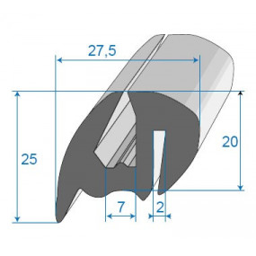 Uszczelka szyby i szyby przedniej - 27,5 x 25 mm
