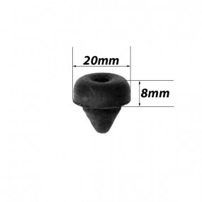 Cappa e fermaporta Ø esterno 20mm - altezza 8 mm - diametro di foratura Ø 10mm