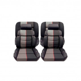 Front seat and rear seat trim in anthracite leather and 205 CTI ramier fabric