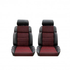 Front seat trim in anthracite leather and 205 CTI quartet fabric