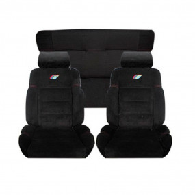 Front seat and rear seat upholstery in black ribbed fabric type 205 rallye