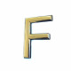 Logo kraju „F” z chromowanego metalu