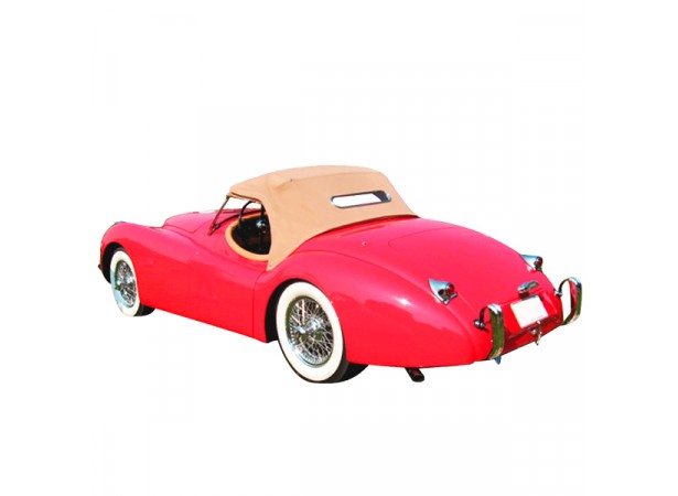 Soft top Jaguar XK 120 Roadster convertible in Alpaca with PVC rear window