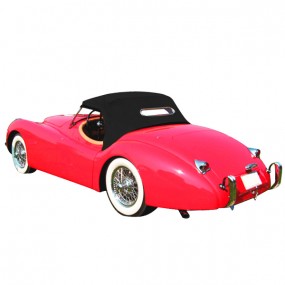 Soft top Jaguar XK 120 Roadster convertible in Stayfast® cloth with non-zip rear window