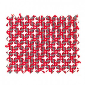 Tissus motif étoiles rouge/gris en 140 cm