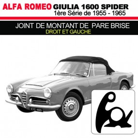 Joint de montant de pare brise droit et gauche cabriolets Alfa Romeo Giulia Spider 1600 (1ere série)