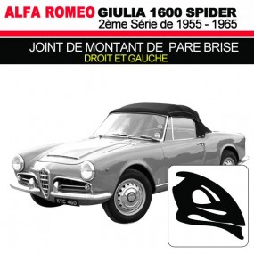 Joint de montant de pare brise droit et gauche cabriolets Alfa Romeo Giulia Spider 1600 (2ème série)