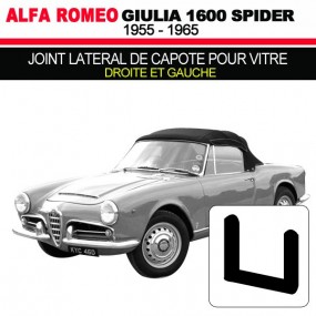 Joint lateral de capote pour vitre droite et gauche cabriolets Alfa Romeo Giulia Spider 1600