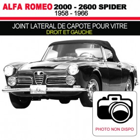 Joint latéral de capote pour vitre cabriolets Alfa Romeo 2000, 2600 Spider