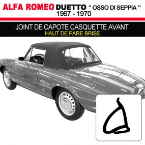 Joint de capote casquette avant (haut de pare brise) cabriolets Alfa Romeo Spider Duetto
