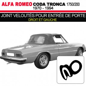Joint velouté pour entrée de porte pour cabriolets Alfa Romeo Série II Coda Tronca