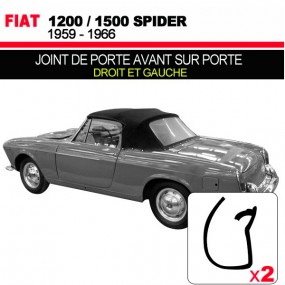 Guarnizione porta anteriore destra e sinistra per cabriolet Fiat 1200/1500