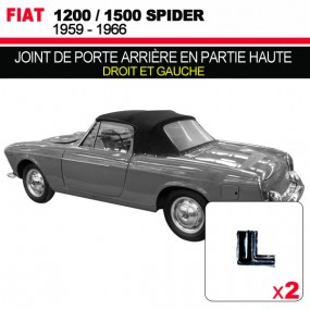 Rear door seal in the upper part for Fiat 1200/1500 convertibles