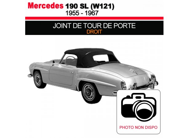 Joint de tour de porte droit pour les cabriolets Mercedes 190 SL