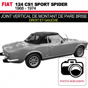 Joint vertical de montant de pare brise pour les cabriolets Fiat 124 CS1 Spider