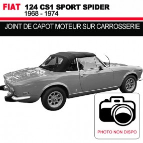 Engine hood gasket on bodywork for Fiat 124 CS1 Spider convertibles