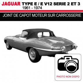 Joint de capot moteur sur carrosserie pour les cabriolets Jaguar Type E Série 2 et 3