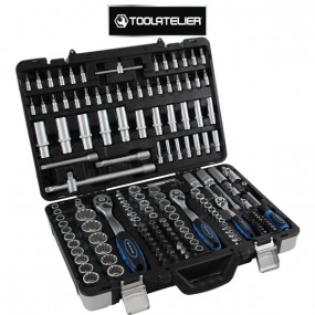 Conjunto de ferramentas: catracas, soquetes, bits e extensões (171 peças) - ToolAtelier