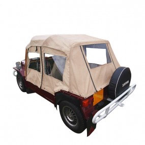 Capote (cappotta) australiana Mini Moke cabriolet in Everflex® Vinyl - vetri + ante in PVC