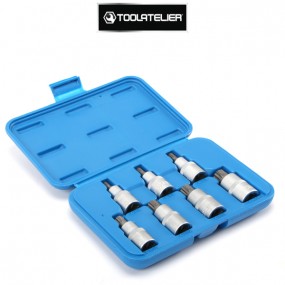 Maleta de soquetes XZN ou spline, 1/2 "quadrado (7 peças) - ToolAtelier®