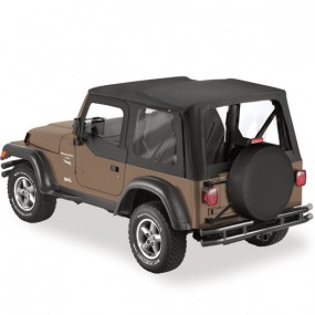 Softtop (cabriodak) origineel met halve deuren, zonder rolbeugel (roadsterbar) 4x4 Jeep Wrangler TJ (1997/2002) in vinyl