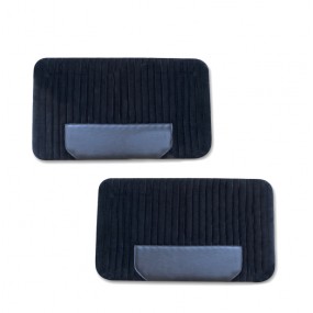 4 paneles de puerta para Fiat 500 F-L-R (tejido canalé negro y polipiel negra)